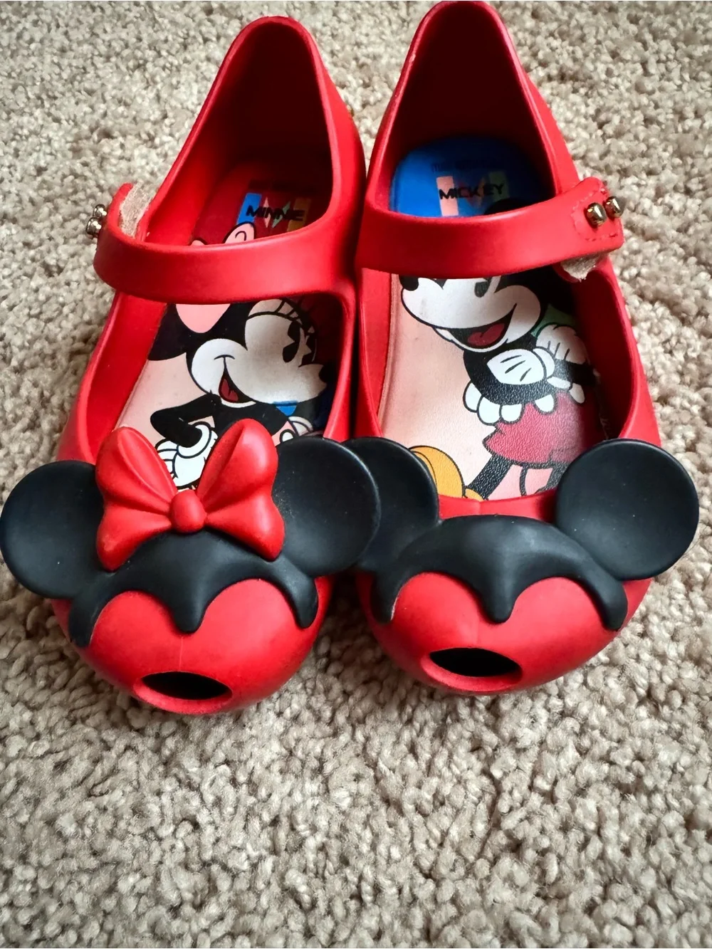 Mini Melissa Red and Black Minnie Mouse Mary Jane Shoes